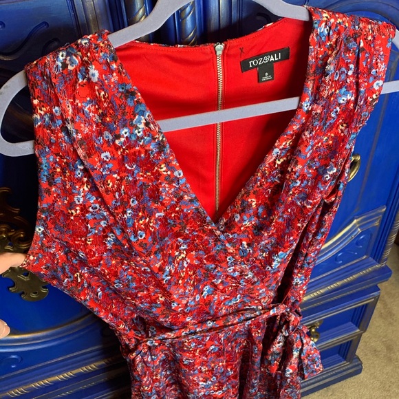 Roz & Ali Size 8 Dress Lace Floral Print Tie Belt - Picture 2 of 4